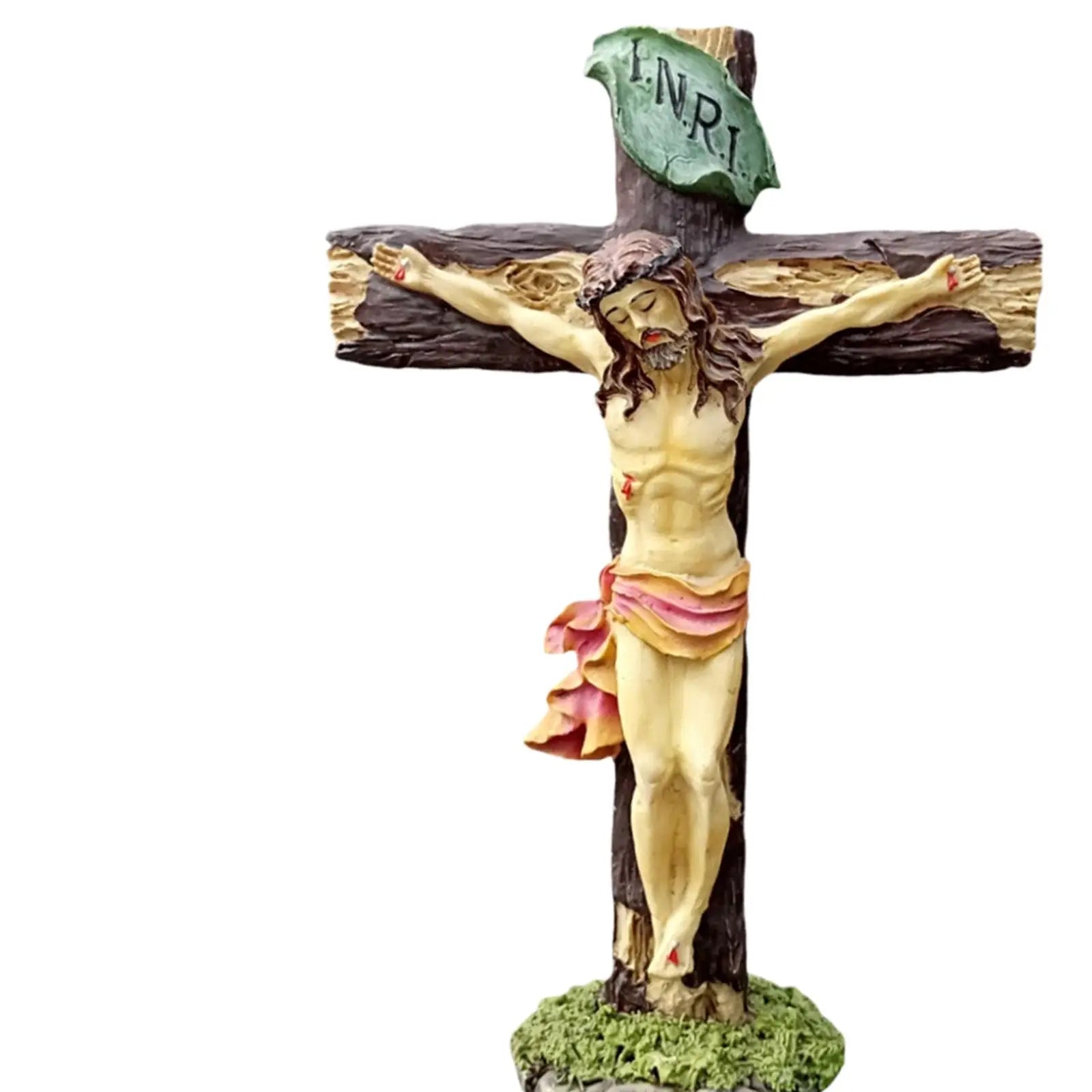 Jesus Crucifix Crosses Figurine Ornament Praying Religious Figurine Resin Jesus