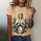 Camisola Feminina com Estampa 3D da Virgem Maria