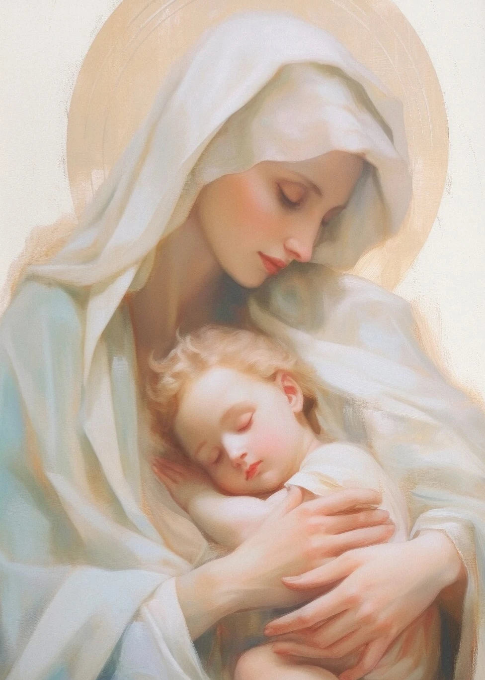 Pôster Religioso Vintage – Sagrado Coração de Jesus e Família Sagrada