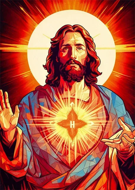 Pôster em Tela – Jesus Cristo em Aquarela