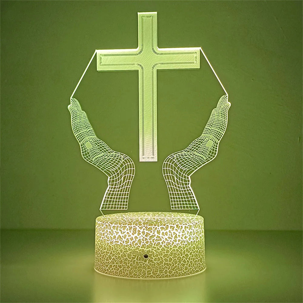Luz Noturna 3D da Cruz de Jesus