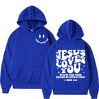 Jesus Loves You - Double-sided Print Design - Street Fashion - Regular Hoodie Suitable for Both Men and Women