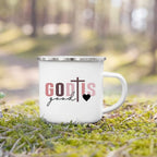 Caneca de Esmalte com Estampa de Fé Cristã