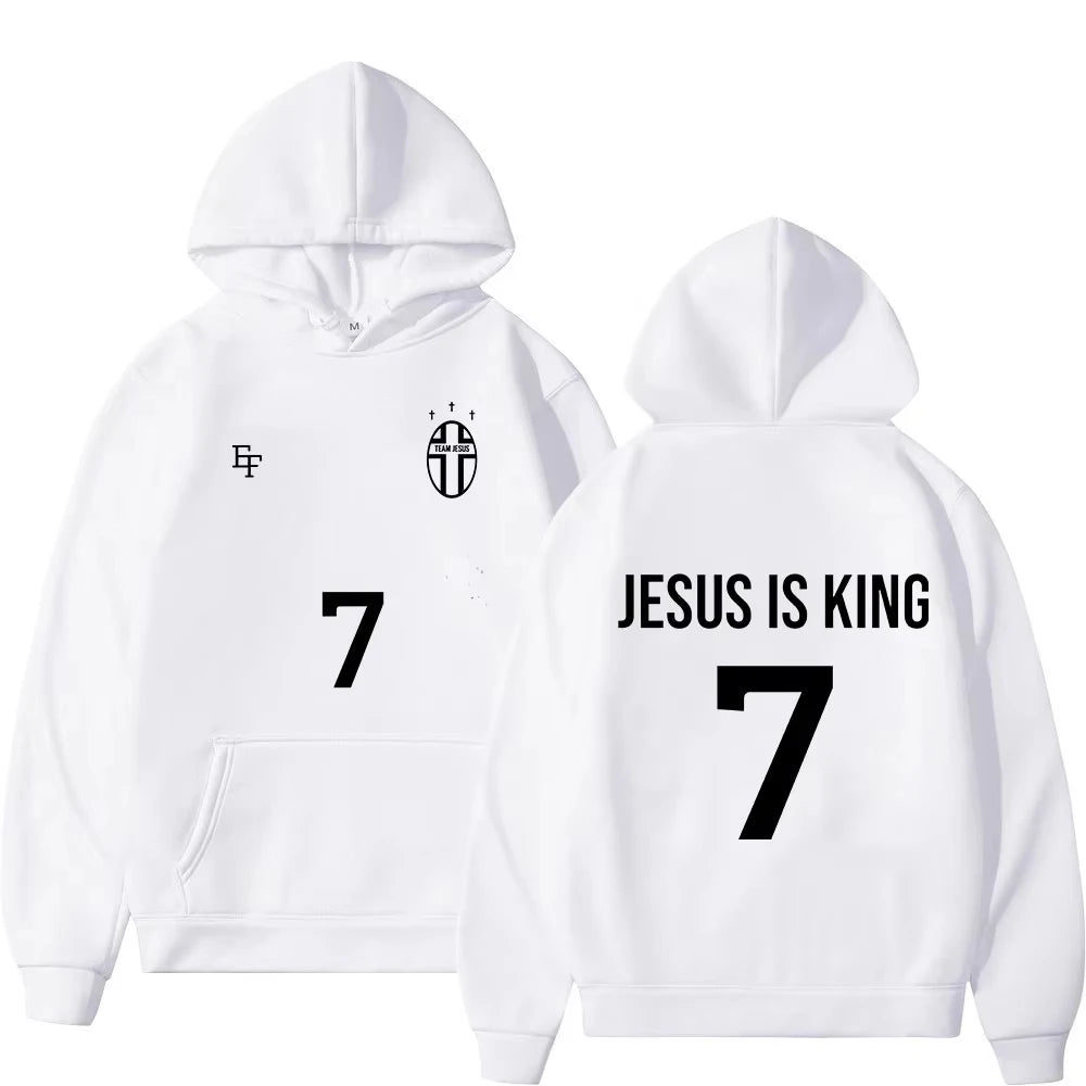 Jesus Is King 7 Christian Bible Verse Hoodies Men Women Clothing Fashion Harajuku Sweatshirts Fleece Casual Long Sleeve Pullover