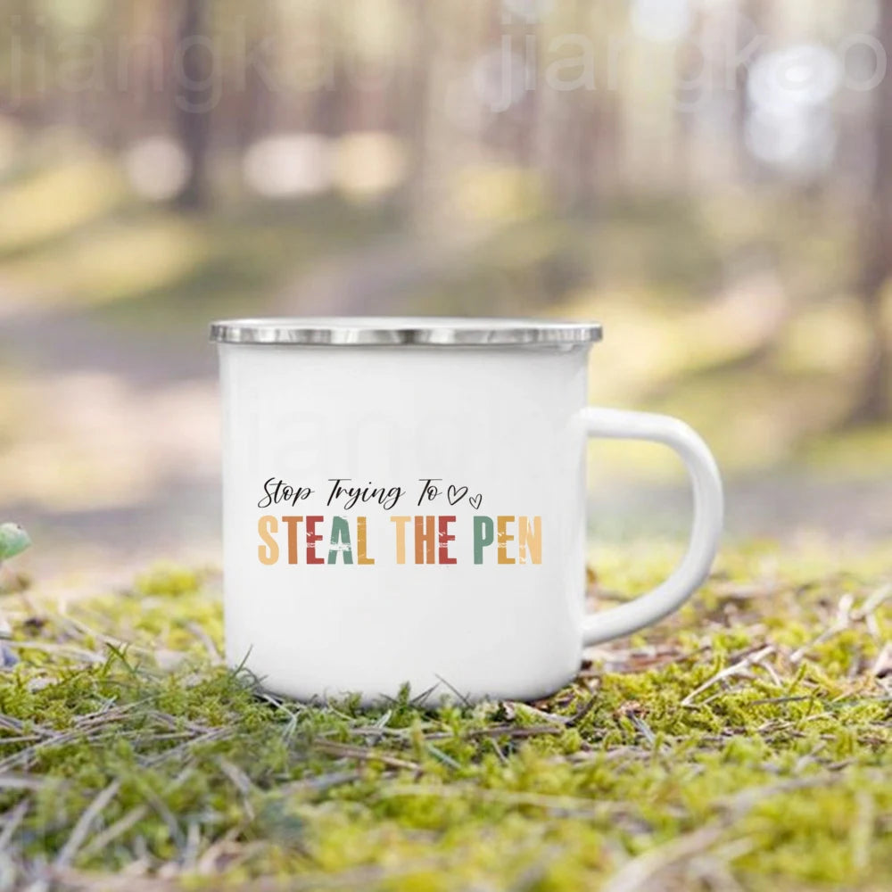 Caneca de Esmalte com Estampa de Fé Cristã