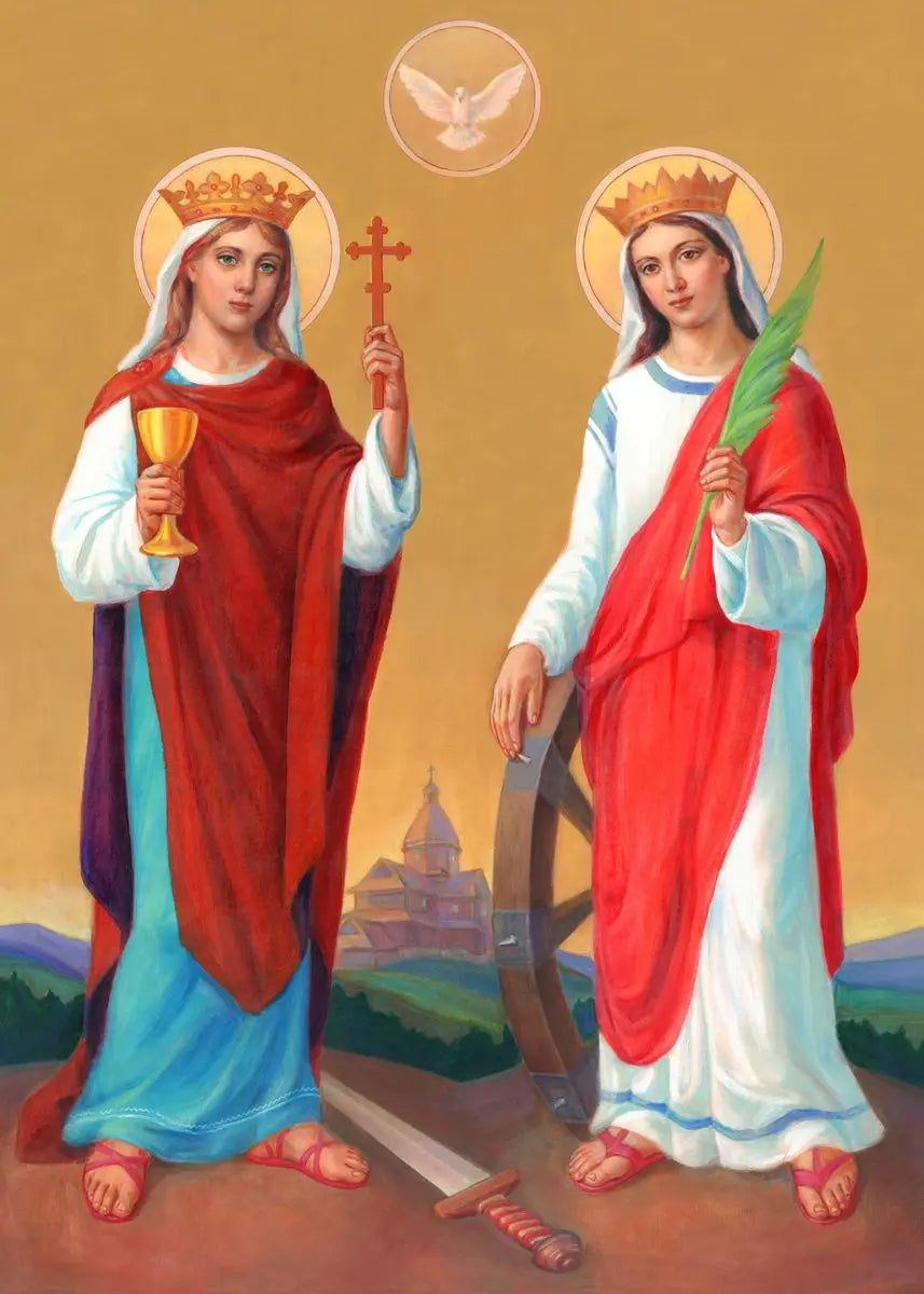 Pôster Vintage Jesus e Virgem Maria em Tela