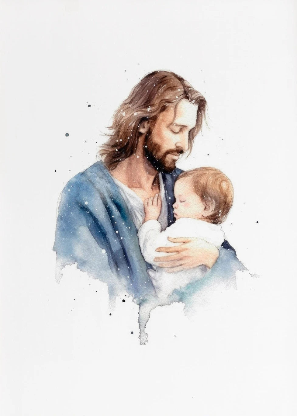 Pôster Religioso Vintage – Sagrado Coração de Jesus e Família Sagrada