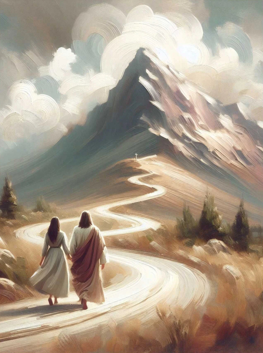 Pôster em Tela – Jesus e Menina no Abraço da Cura