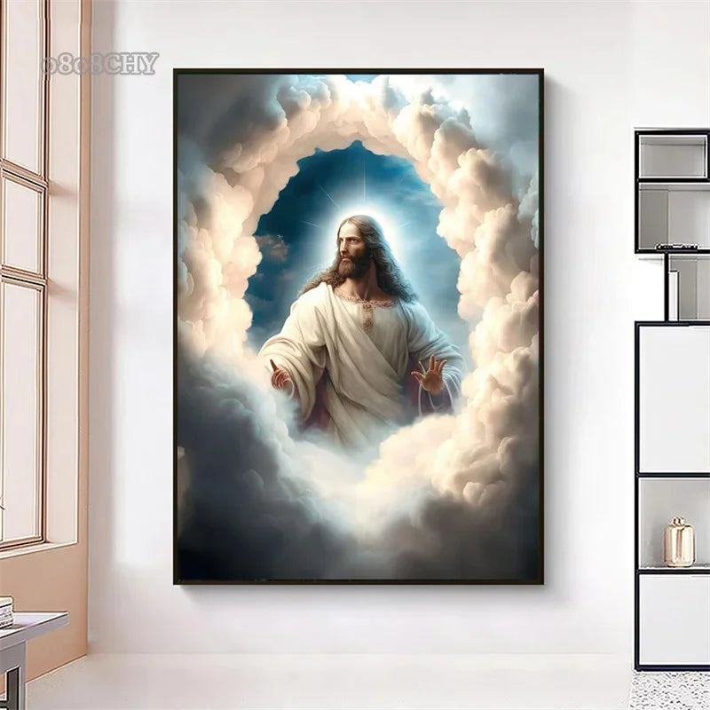 Pôster em Tela – Jesus Cristo em Aquarela