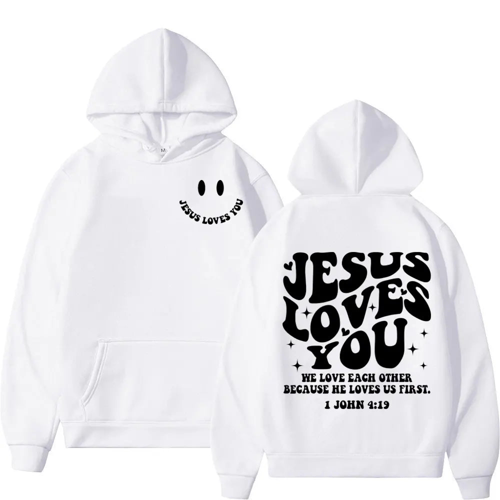 Jesus Loves You - Double-sided Print Design - Street Fashion - Regular Hoodie Suitable for Both Men and Women