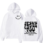 Jesus Loves You - Double-sided Print Design - Street Fashion - Regular Hoodie Suitable for Both Men and Women