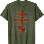 Camisola Masculina Jesus Cristo com Cruz Ortodoxa Sérvia