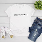 Jesus Is King T-shirt Christian Apparel The King Is Coming Faith Clothing Casual Short Sleeve Unisex T-shirts Christian Gifts