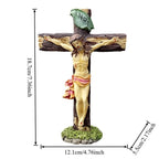 Jesus Crucifix Crosses Figurine Ornament Praying Religious Figurine Resin Jesus