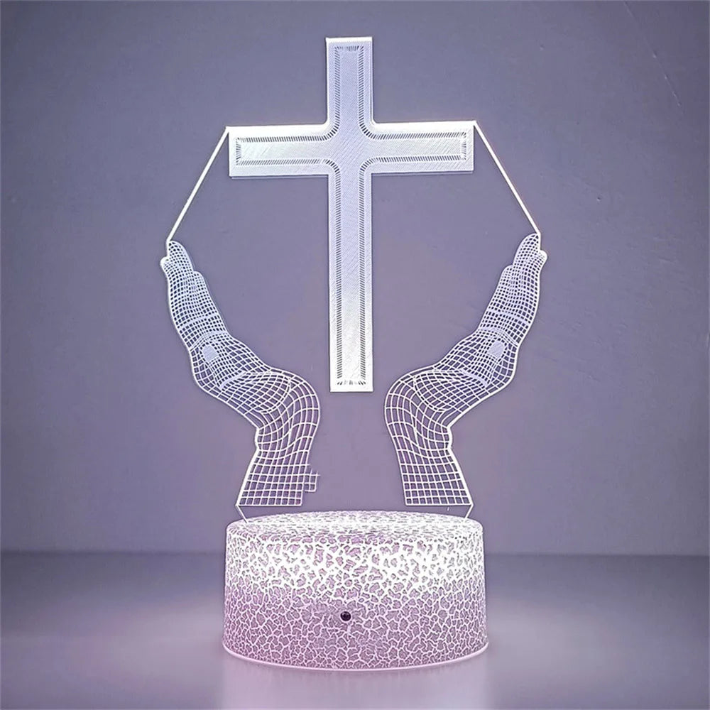 Luz Noturna 3D da Cruz de Jesus