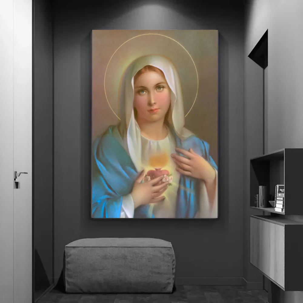 Poster Clássico da Virgem Maria – Decoração Cristã