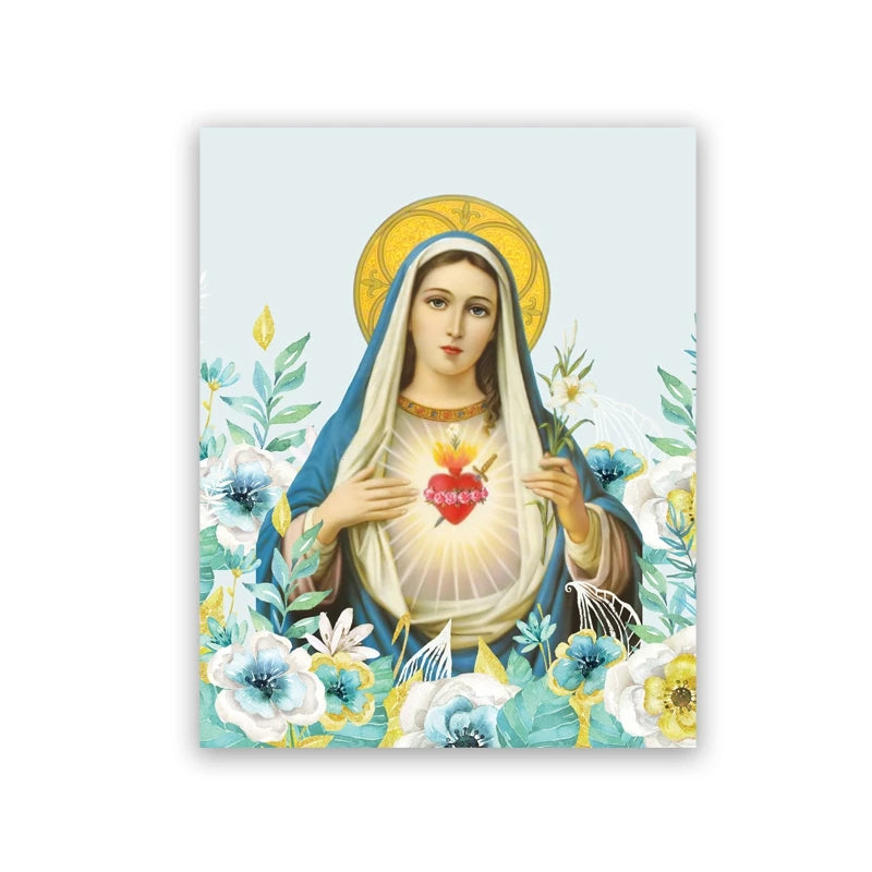 Pôster em Tela Virgem Maria – Arte Cristã Vintage