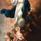 Pôster em Tela Virgem Maria – Arte Cristã Vintage