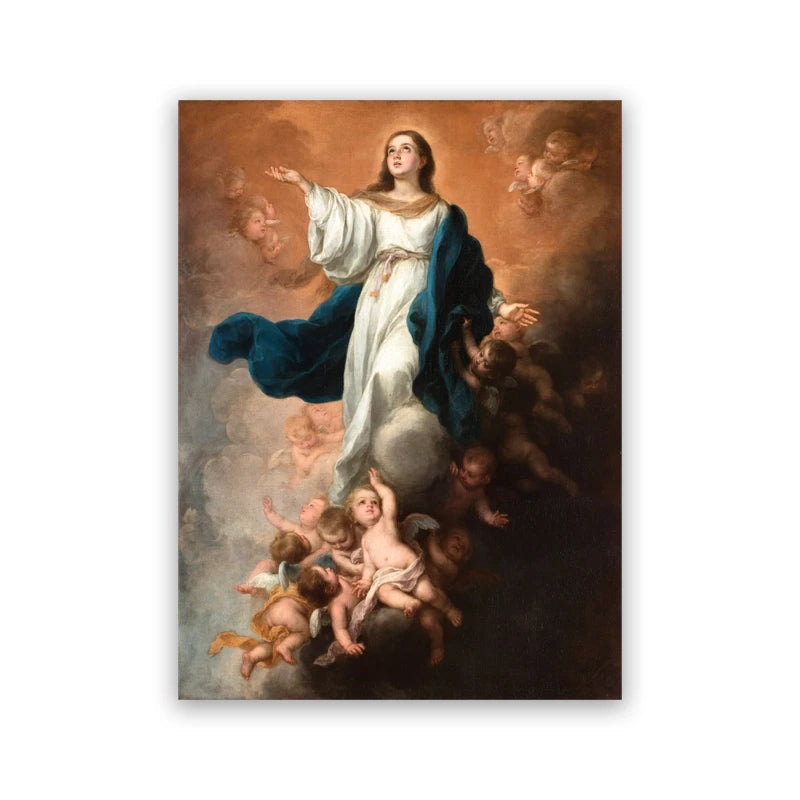 Pôster em Tela Virgem Maria – Arte Cristã Vintage