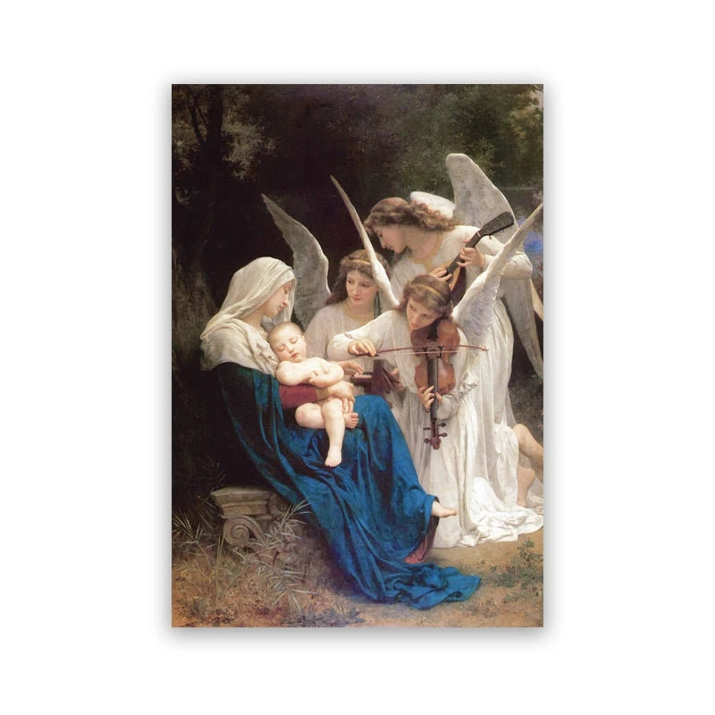 Pôster em Tela Virgem Maria – Arte Cristã Vintage