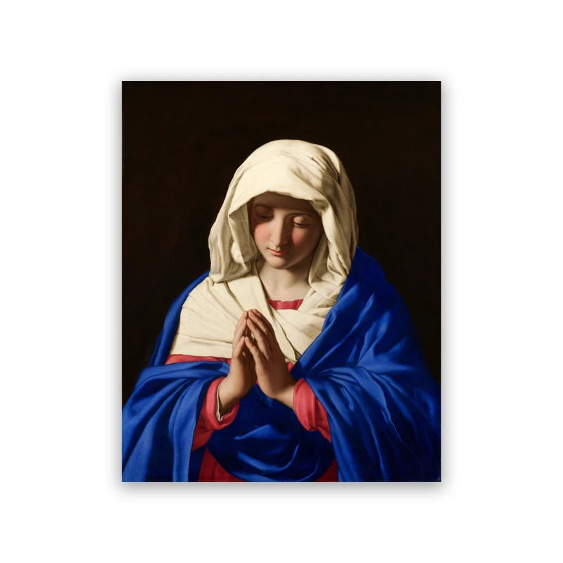 Pôster em Tela Virgem Maria – Arte Cristã Vintage